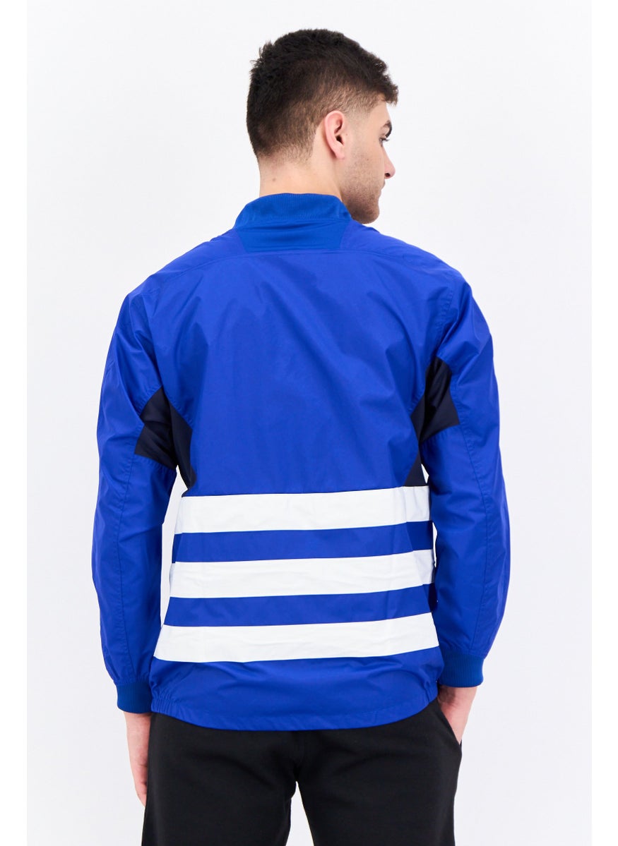 Adidas Men Sportswear Fit Long Sleeve Outdoor Windbreaker Jacket, Blue  - Image 3