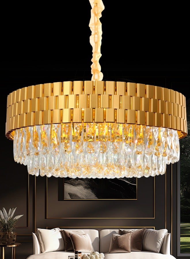 YATAI LIGHTING Luxury Crystal Chandelier Living Room,Dia 60cm Gold Modern Crystal Chandelier Light, Round Crystal Chandelier Lamp for Dining Room Hotel Hall Art Decor - Image 1