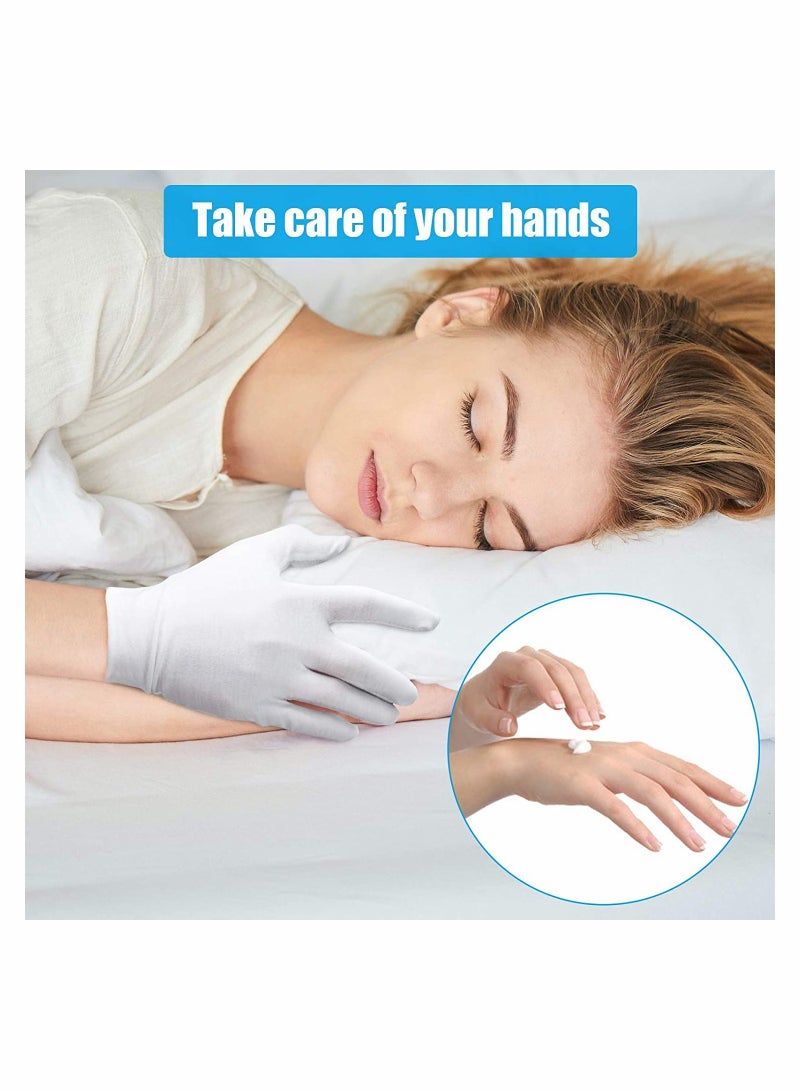 SOLARAE Moisturizing Gloves Cotton Gloves, Soft Elastic Skincare Glove Working Gloves for Women Men Dry Hands Jewelry Inspection Daily Work and More, One Size Fits Most, 2 Pairs - Image 3