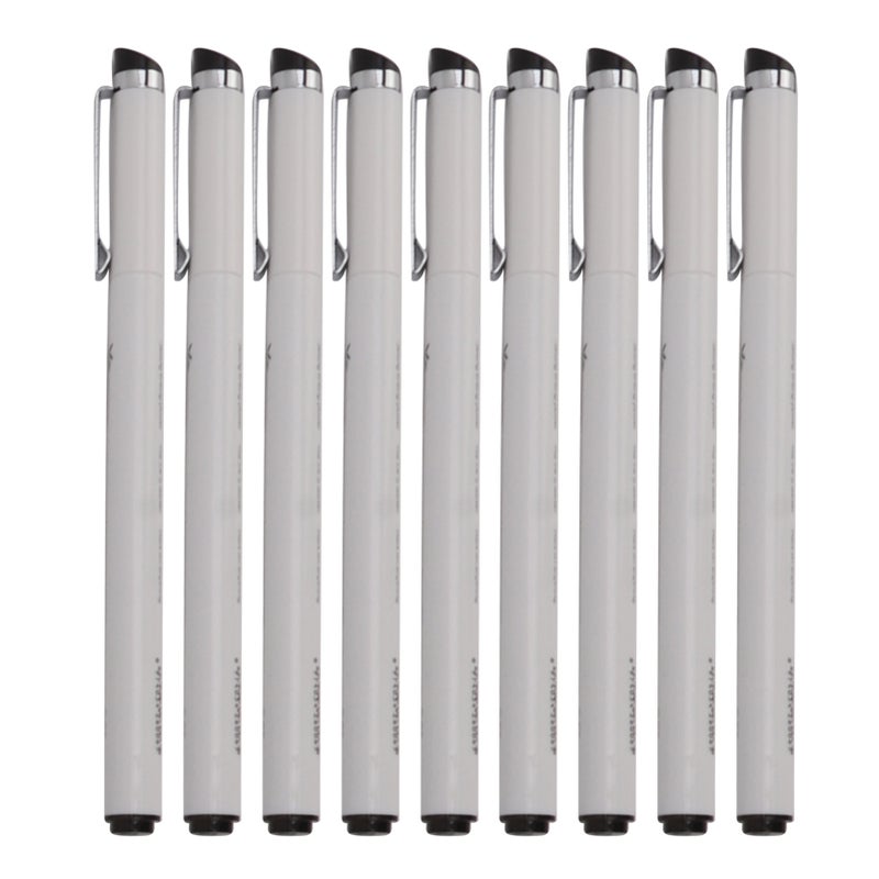 Waterproof Micro Line Pens 9 Black Multi-Tip Sizes Smoother Writing Fineliner Pens - Bleed & Fade Resistant Ink Micro Pens for Line Drawing Coloring Handbook Painting - Image 2