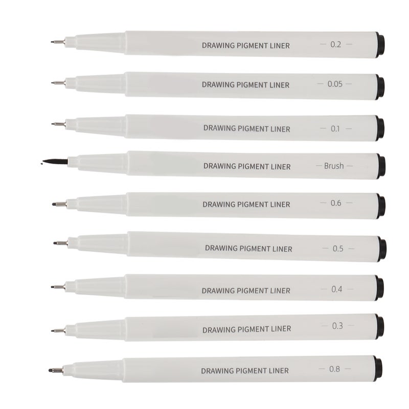 Waterproof Micro Line Pens 9 Black Multi-Tip Sizes Smoother Writing Fineliner Pens - Bleed & Fade Resistant Ink Micro Pens for Line Drawing Coloring Handbook Painting - Image 3
