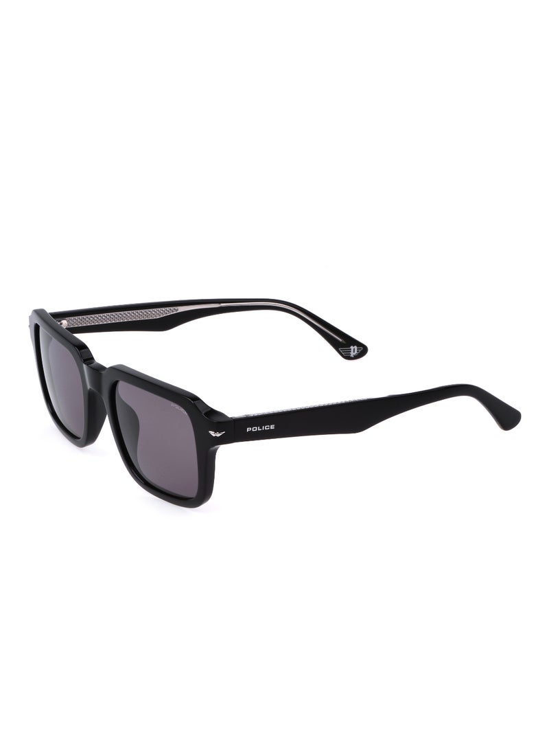 POLICE - Men's Square Shape  Acetate Sunglasses SPLN36M52700Y - Lens Size: 52 Mm - Shiny Black - Image 1