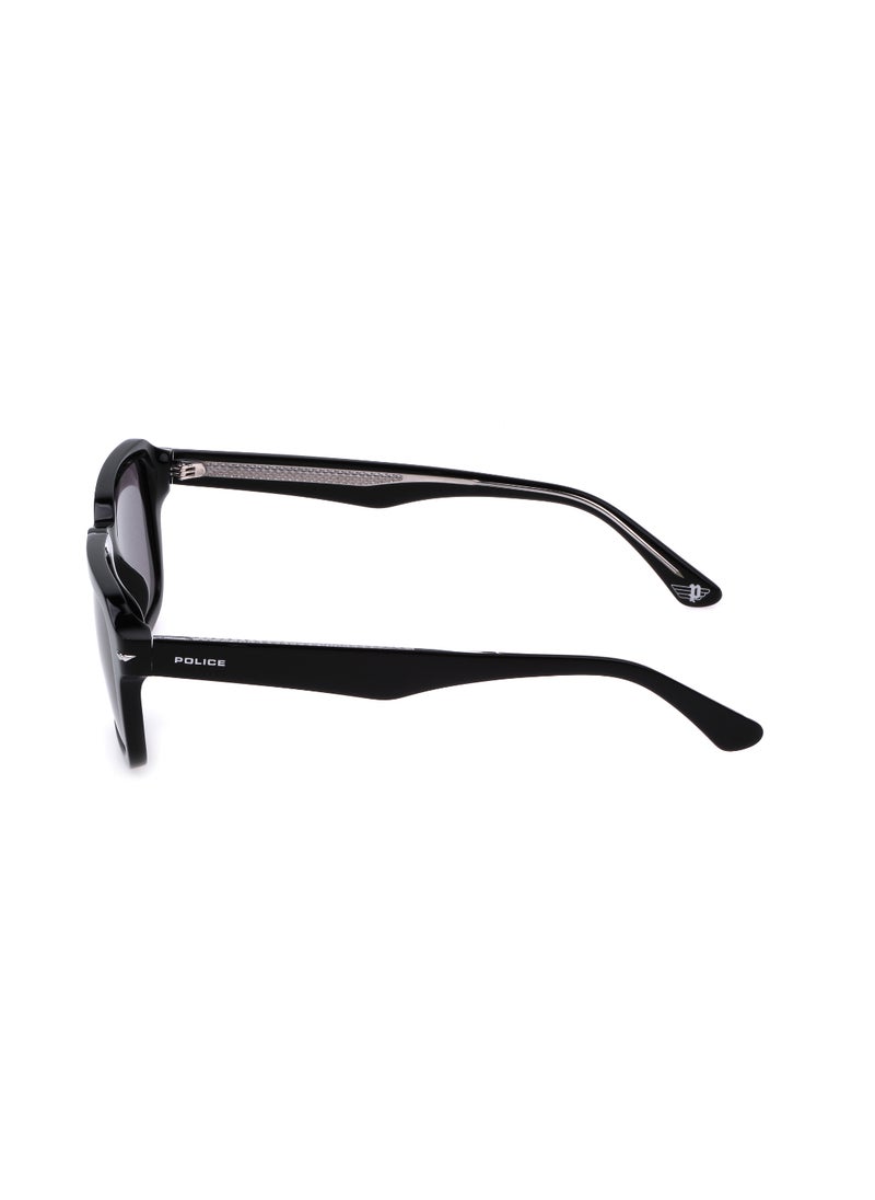POLICE - Men's Square Shape  Acetate Sunglasses SPLN36M52700Y - Lens Size: 52 Mm - Shiny Black - Image 1