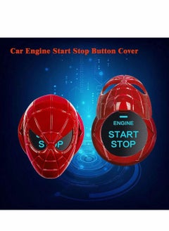 Y&D Push to Start Cover, Auto Engine Ignition Stop Button Cover Replacement Car Trim Protector Key Ring Circle 3D Interior Accessory (Red)  - Image 3