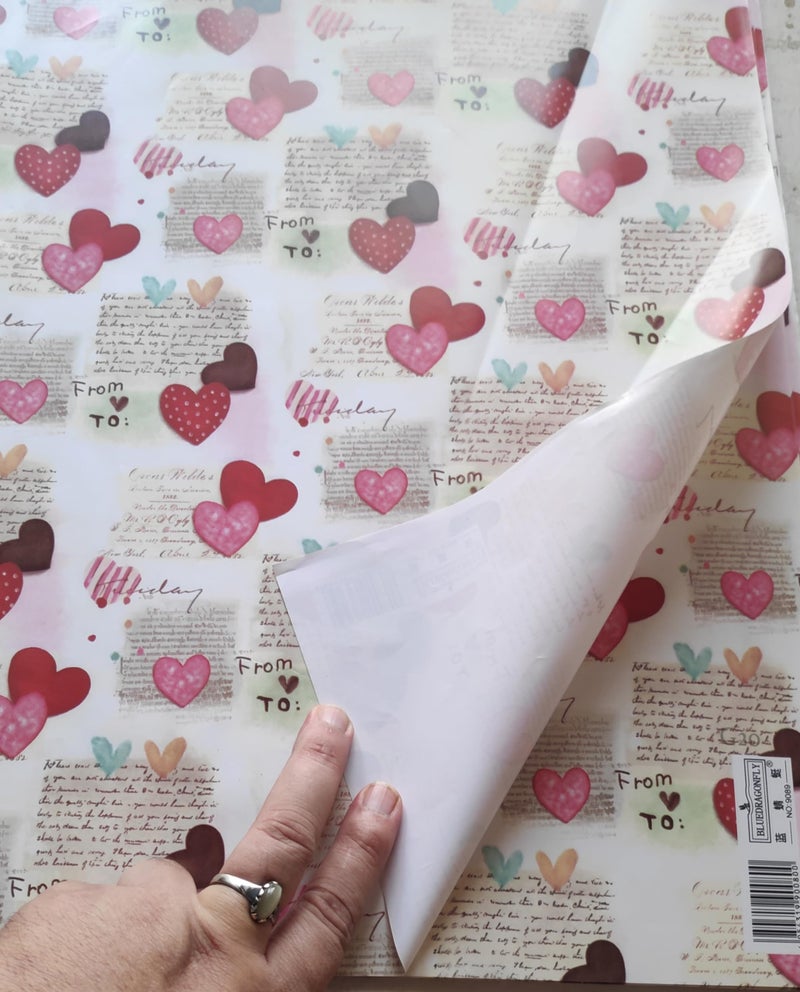 Just Flowers Large Size, Better Print Quality Gift Wrapping Paper Sheets with 1 Adhesive Tape for Anniversary, Birthday, Valentine Gift Rapper (28 In x 20 In gift wrapper Pack of 5, Multicolour) - Image 4