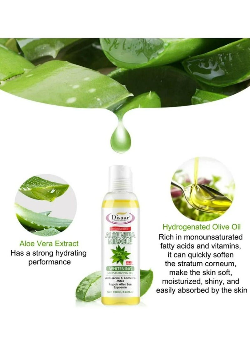 ديسار زيت الصبار المرطب المضاد لحب الشباب، يزيل العث، يصلح البشرة بعد التعرض لأشعة الشمس 2*100 مل، قطعتين - Image 5