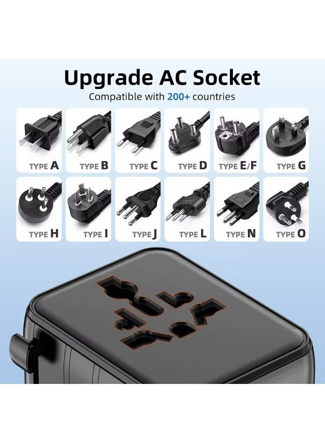 أنوغرل محول سفر عالمي بقدرة شحن سريع 25 واط، مزود بمنفذ USB-A واحد ومنفذي USB-C، شاحن حائط للهواتف الذكية والأجهزة اللوحية وأجهزة الكمبيوتر المحمولة - Image 4