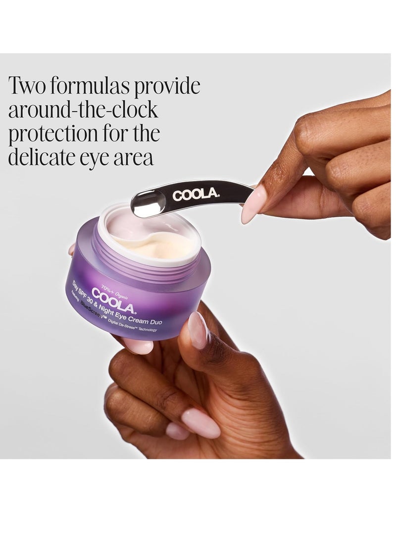 COOLA Organic Day and Night Eye Cream Face Moisturizer with SPF 30, Dermatologist Tested Face Sunscreen with Plant-Derived BlueScreen Digital De-Stress Technology, 0.8 Fl Oz - Image 2