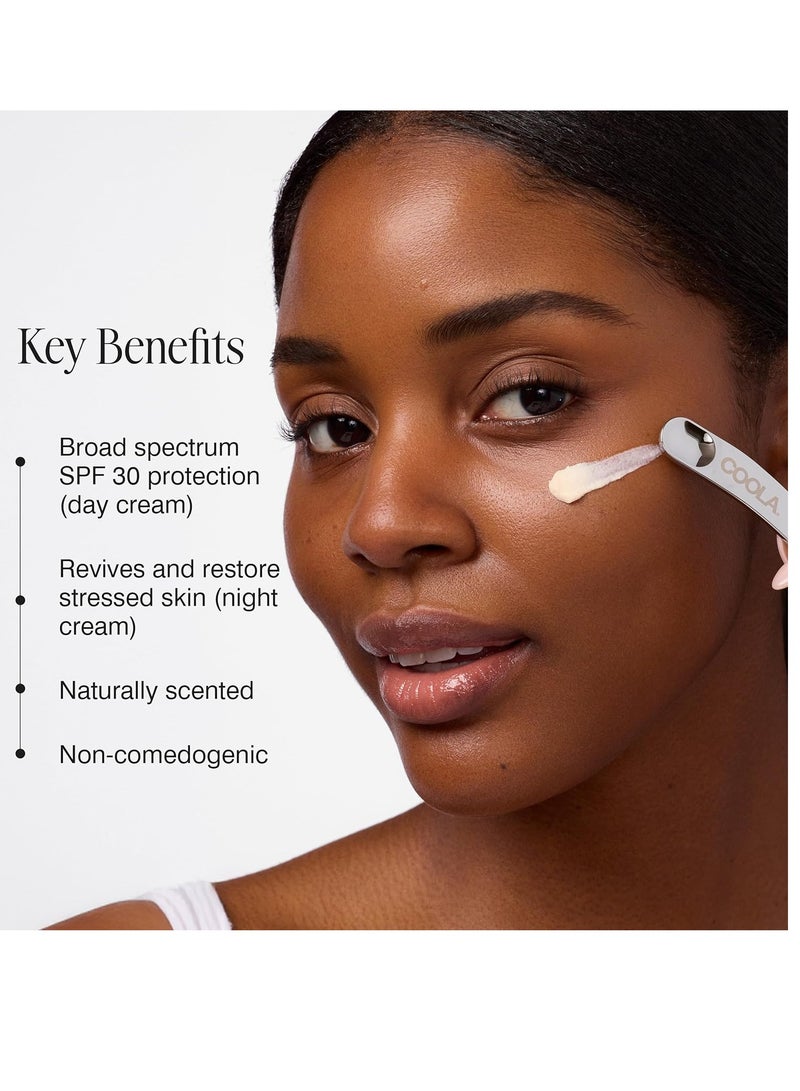 COOLA Organic Day and Night Eye Cream Face Moisturizer with SPF 30, Dermatologist Tested Face Sunscreen with Plant-Derived BlueScreen Digital De-Stress Technology, 0.8 Fl Oz - Image 3