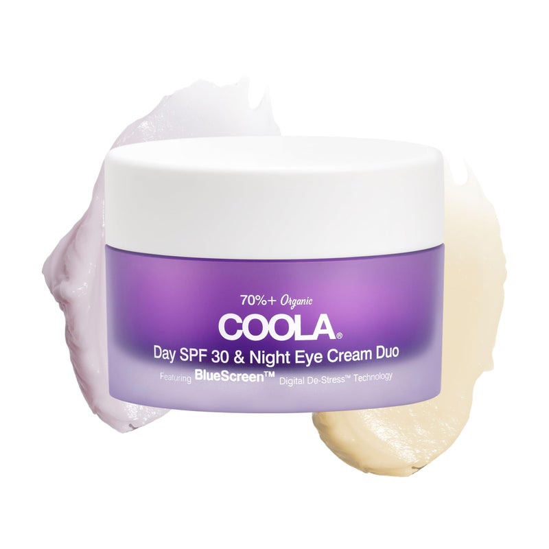 COOLA Organic Day and Night Eye Cream Face Moisturizer with SPF 30, Dermatologist Tested Face Sunscreen with Plant-Derived BlueScreen Digital De-Stress Technology, 0.8 Fl Oz - Image 1