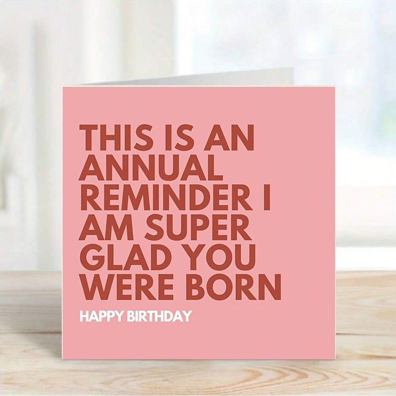 Red Envelope Birthday Card Super Glad You Were Born Gift For Family Friends - Image 1