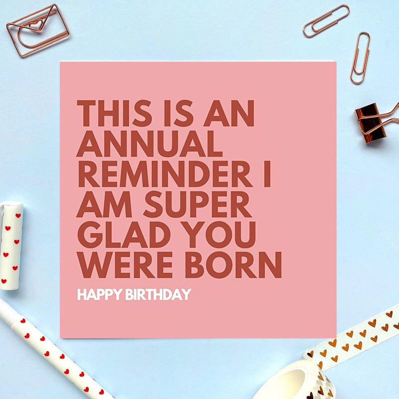Red Envelope Birthday Card Super Glad You Were Born Gift For Family Friends - Image 2
