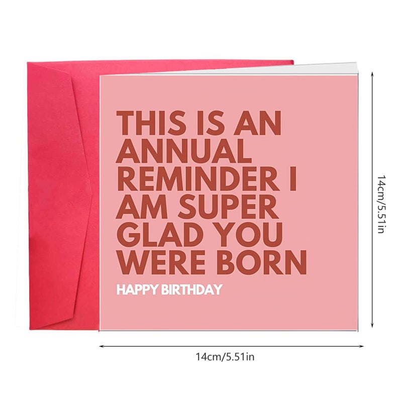 Red Envelope Birthday Card Super Glad You Were Born Gift For Family Friends - Image 3