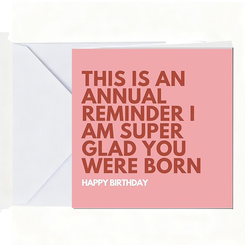 Red Envelope Birthday Card Super Glad You Were Born Gift For Family Friends - Image 5