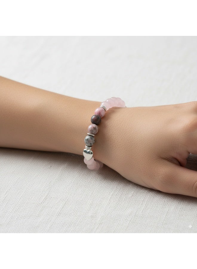 سوار من الخرز المصنوع يدويًا على شكل قلب مع بطاقة مباركة حصرية، الهدية المثالية لقلبك - Image 2