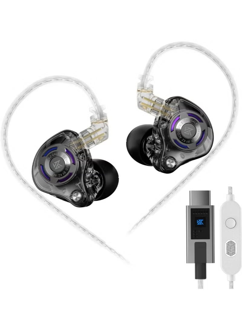KZ Gale IEM Type-C Gaming Earphones with Built-in DSP Sound Card, 4 EQ Modes and Dual Microphone, Compatible with RedMagic, USB-C iPhone, iPad, Samsung, PC and Laptops, Low-Latency In-Ear Gaming Headphones for PUBG Mobile, Free Fire, Valorant and CS2 (with Mic) - Image 1