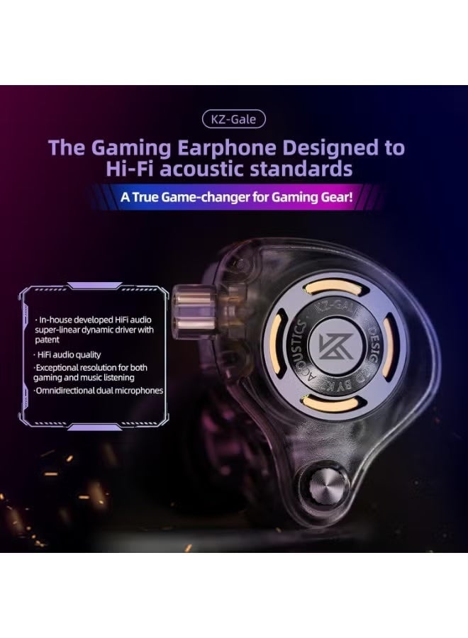 KZ Gale IEM Type-C Gaming Earphones with Built-in DSP Sound Card, 4 EQ Modes and Dual Microphone, Compatible with RedMagic, USB-C iPhone, iPad, Samsung, PC and Laptops, Low-Latency In-Ear Gaming Headphones for PUBG Mobile, Free Fire, Valorant and CS2 (with Mic) - Image 2