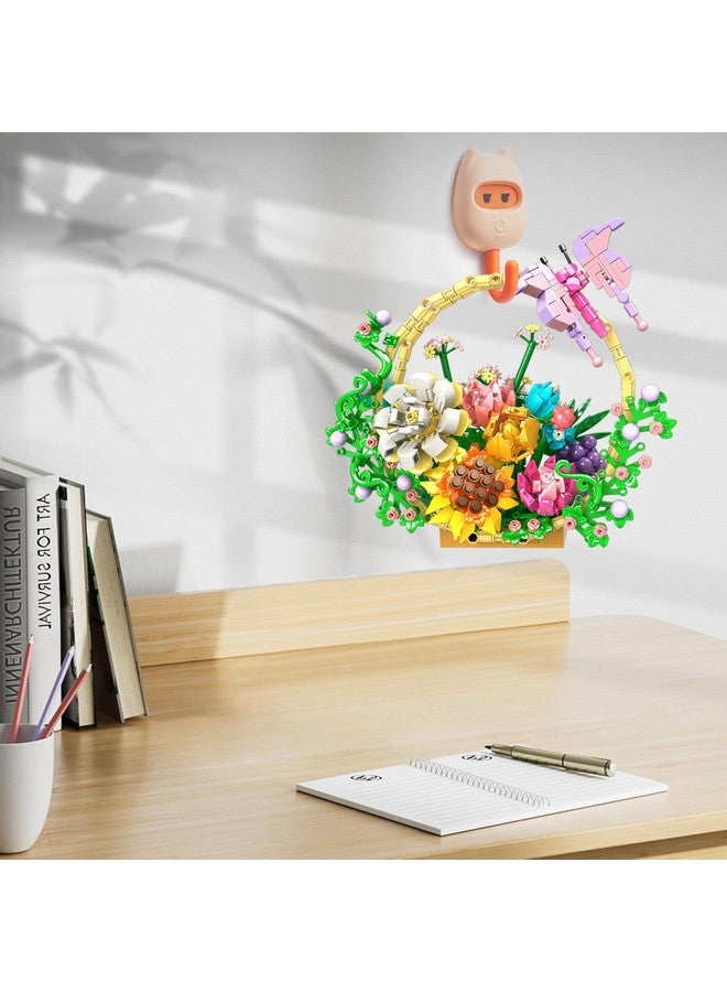 Sienon Flower Bouquet Building Set, Artificial Flowers Bonsai Basket Building Toy, Unique Home Wall Decor-Flowers Botanical Collection Building Kit Gift For Christmas Valentines Mother’S Day (641Pcs) - Image 1