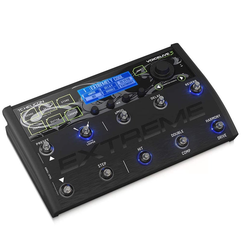 TC Helicon VOICELIVE 3 EXTREME Unrivaled Vocal and Guitar Effects Performance Floor Pedal with Backing Tracks, Looping, Automation and Audio Recording - Image 2