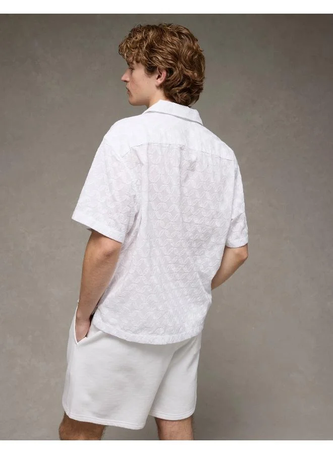 امريكان ايجل قميص بأزرار بنقشة مضلعة للمسبح