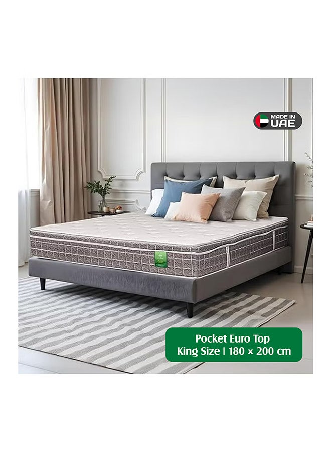 EASELIVING Pocket Euro Top Mattress - W 180 x L 200 x D 28 cm | Medium Firm Bed with Plush Comfort | Motion Isolation and Foam Encased Edge Support | Breathable Knit Fabric - Image 1