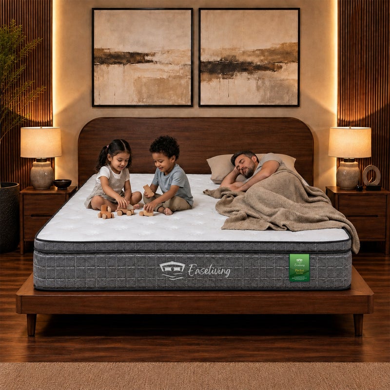 Easeliving Hybrid King Size Mattress 180x200 cm – 28 cm Thick Medium Firm Pocket Spring Mattress with Motion Isolation | Orthopedic Mattress with Spine Support for All Sleepers - Image 3