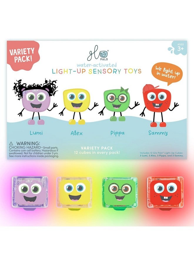 Glo Pals Water-Activated Light-Up Cubes for Sensory Play - 12 Pack - Image 1