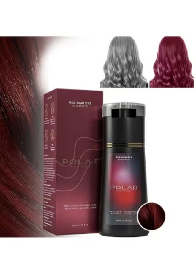 POLAR Hair Care Shampoo, Polar Hair Care Instant Dye Shampoo, Polar Hair Care Dye Shampoo (Red) - Image 1