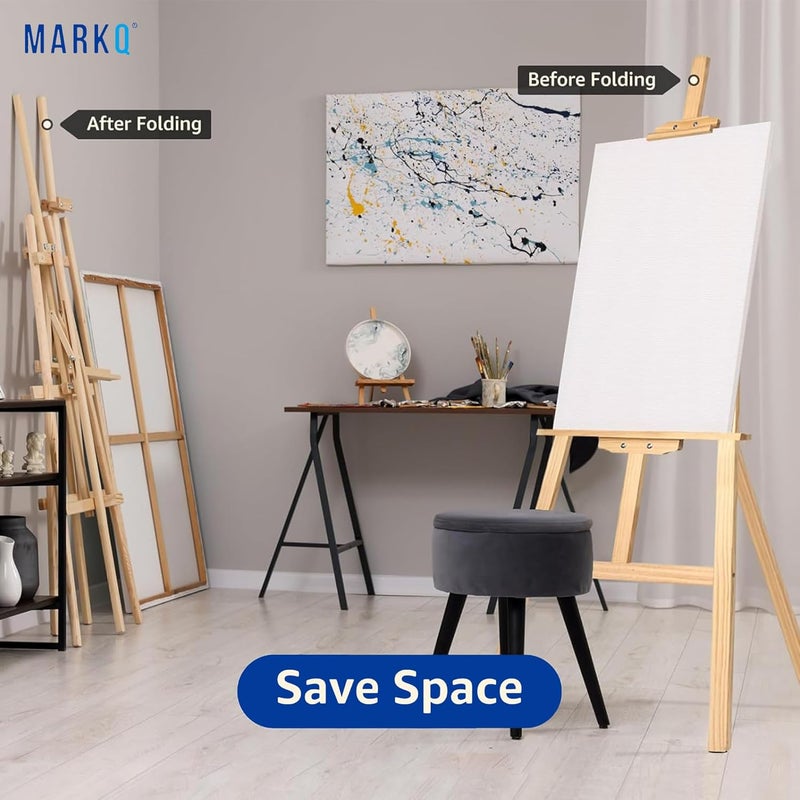 MARKQ Wooden Floor Easel Stand 175cm | Adjustable Tripod Artist Easel for Painting, Sketching, Display & Art Projects | Durable Solid Wood Easel for Studio, Classroom & Home - Image 4