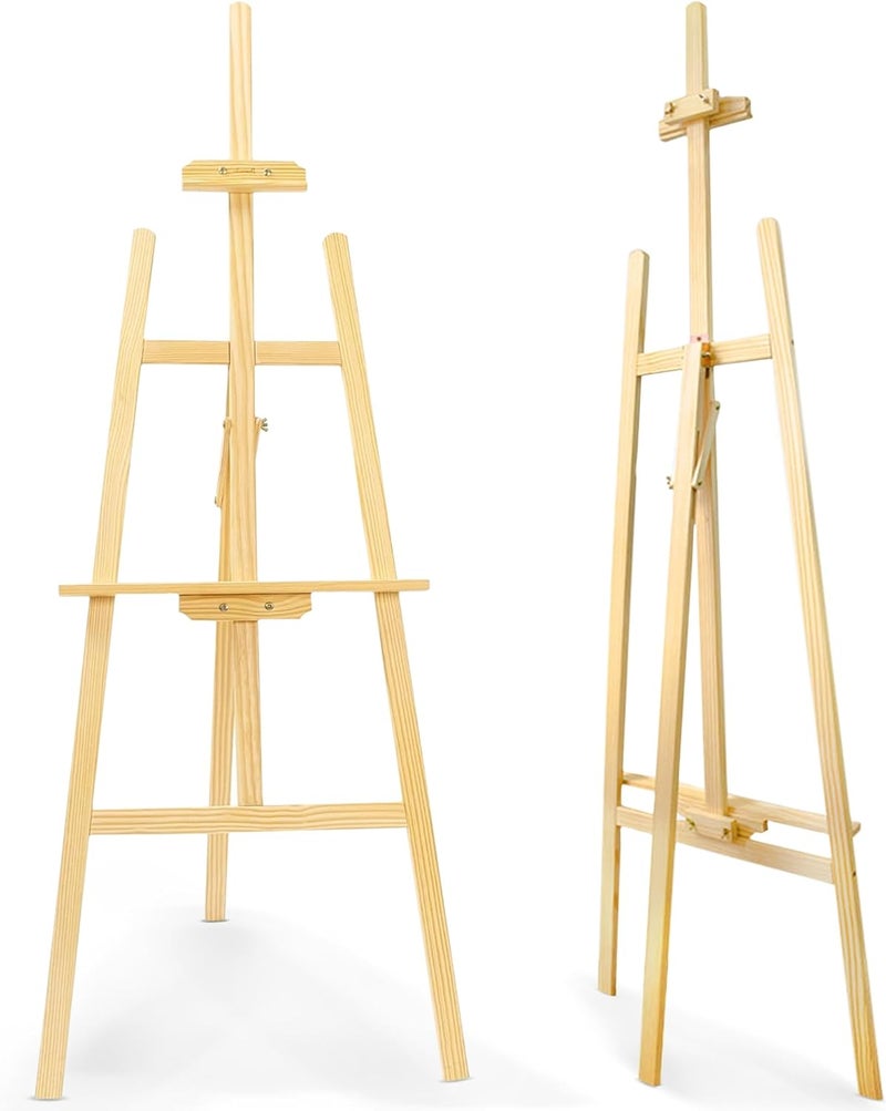 MARKQ Wooden Floor Easel Stand 175cm | Adjustable Tripod Artist Easel for Painting, Sketching, Display & Art Projects | Durable Solid Wood Easel for Studio, Classroom & Home - Image 1