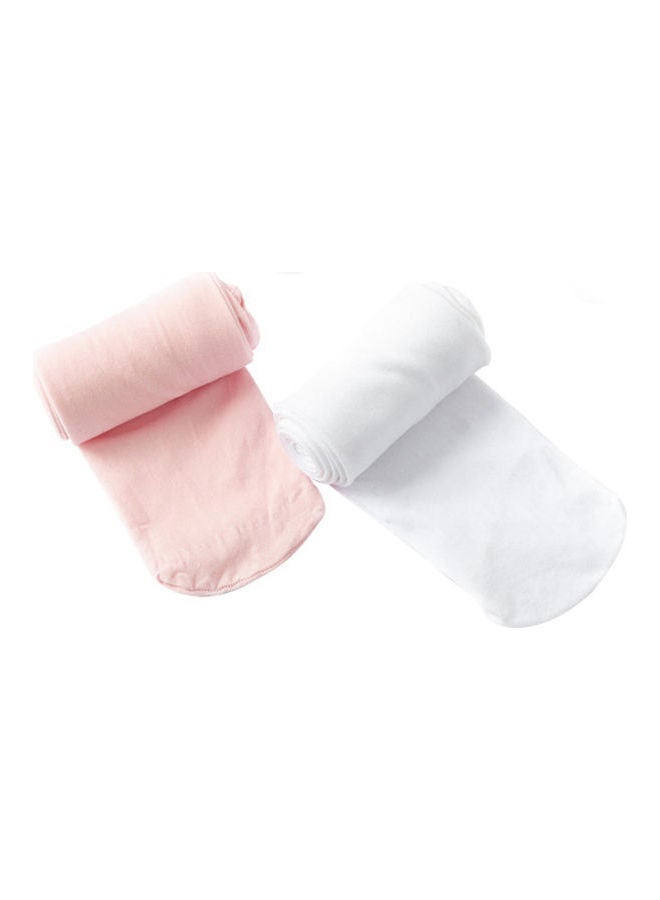 2 Pack Comfortable Stockings Pink/White - Image 1