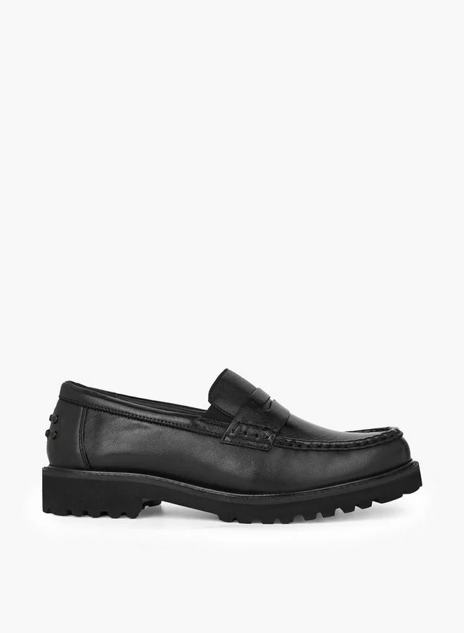 DUCHINI Women Leather Slip-On Loafers