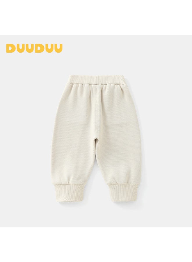 Duuduu Children's Clothing, Pants For Boys And Girls, Spring And Autumn Long Style, Baby Outdoor Casual Pants, Toddler Sweatpants, Apricot Color, Size 110 - Image 2