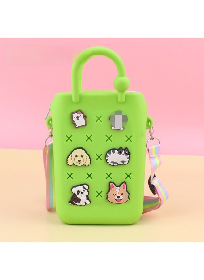 Loquat DIY Hole Bag Cute Accessories Summer Beach Vacation Handbag Colorful Hole Bag DIY Beach Bag Jelly Bag-Colors:54--zipper  - Image 1