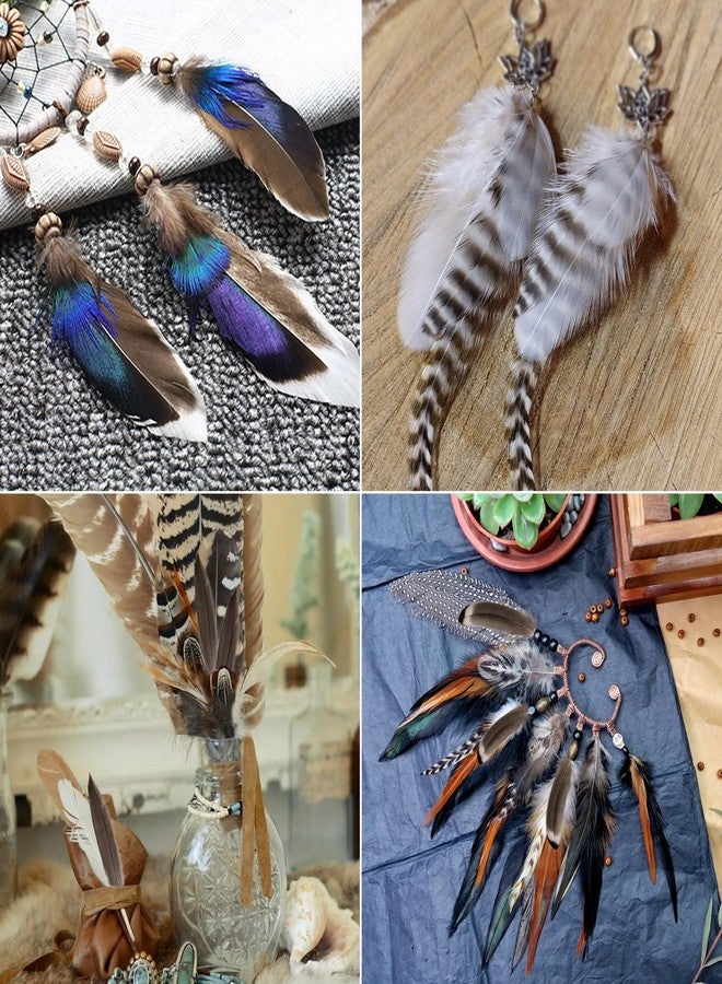 THARAHT 120pcs Mix Colour Eight Style Spotted Small Natural Bulk Feathers 2-7 Inches for for Sewing Crafts Clothing Jewelry Wedding Hair Hats Dream Catcher Decoration Guinea Fowl Feathers - Image 5