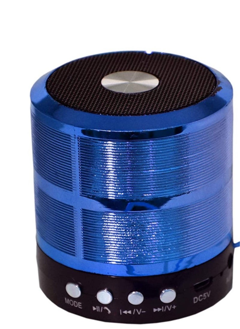 Generic Mini Portable WS-887 Wireless Bluetooth Speaker with FM And Micro-SD Card Slot for All Smartphones Blue  - Image 1