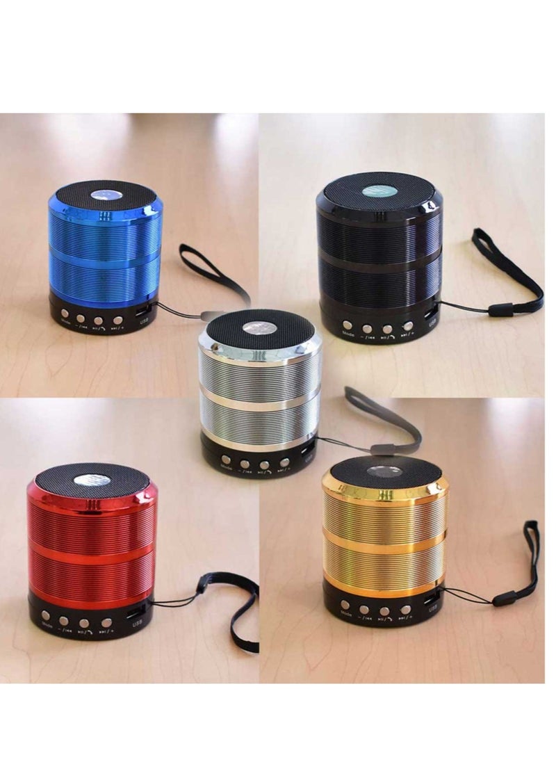Generic Mini Portable WS-887 Wireless Bluetooth Speaker with FM And Micro-SD Card Slot for All Smartphones Blue  - Image 3