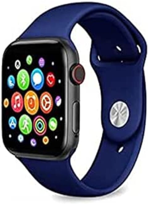 T500 Full Screen Bluetooth Heart Rate Monitor Smartwatch Compatible with Apple iOS Android Phone (blue), USB