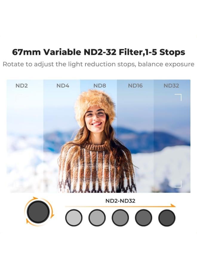 K&F Concept 67mm Clip-On Variable ND2-32 Filter for Phones - Image 3