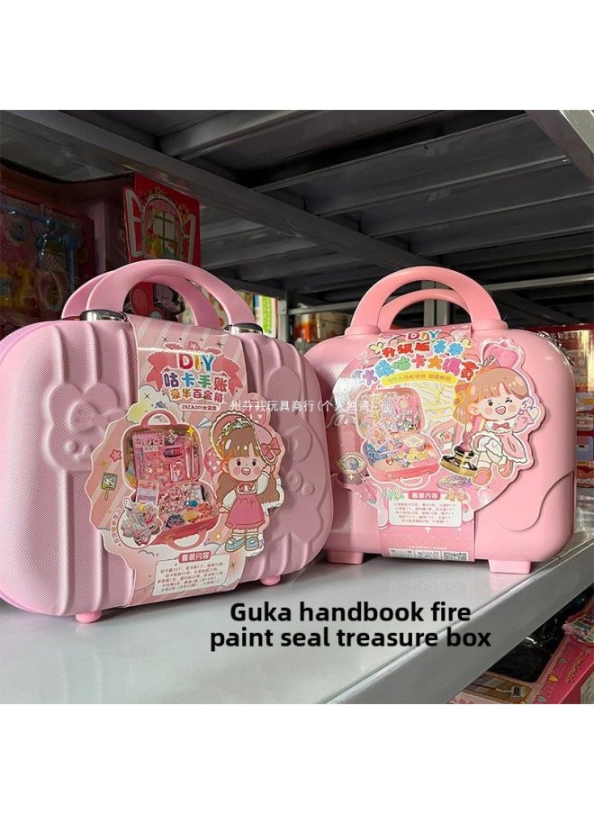null - Leico Premium Upgrade Goo Card Suitcase Gift Box Hand Account Sticker Fire Paint DIY Cream Glue Decoration Treasure Box-Color:Upgraded Version Of Deluxe Fire Paint Guka Grand Slam 525 Pieces - Image 1