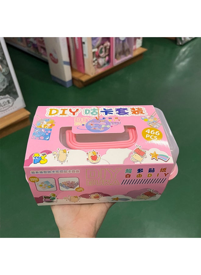 null - Leico Premium Upgrade Goo Card Suitcase Gift Box Hand Account Sticker Fire Paint DIY Cream Glue Decoration Treasure Box-Color:Upgraded Version Of Deluxe Fire Paint Guka Grand Slam 525 Pieces - Image 1