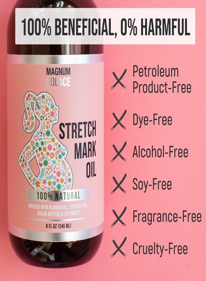 Magnum Solace Stretch Mark Oil for Pregnancy - 100% Natural Belly Oil for Pregnancy with Cocoa Butter Oil, Almond Oil for Skin - Alternative to Stretch Mark Cream for Pregnancy - Image 2