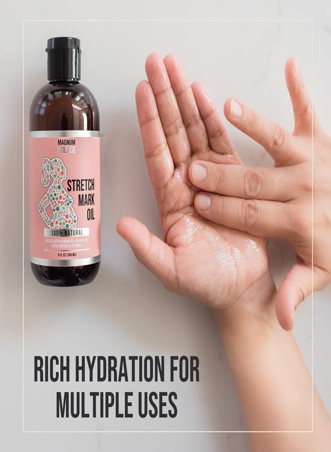 Magnum Solace Stretch Mark Oil for Pregnancy - 100% Natural Belly Oil for Pregnancy with Cocoa Butter Oil, Almond Oil for Skin - Alternative to Stretch Mark Cream for Pregnancy - Image 5