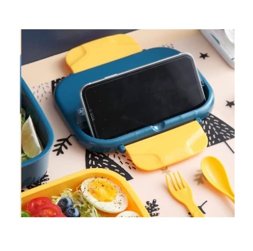 TEMSON Lunch Box for School Kids – Lunch Box, Tiffin Box for School, Lunch Box for Kids, Dual Compartment Lunch Box-1080 ML (LB-8863) (Blue) - Image 3
