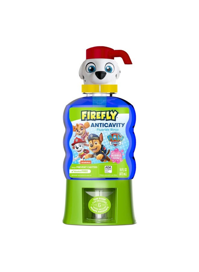 Firefly Kids Anti-Cavity Fluoride Rinse, Paw Patrol, Alcohol Free Formula, ADA Accepted, Helps Prevent Cavities, Bubble Gum Flavor, 16 Ounce - Image 1
