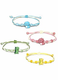 SYOSI Bracelets, cartoon bracelet, ceramic bracelet, small dinosaur bracelet, for girl student girlfriend gift, for Protection Friendship Wish Bracelet Jewelry, for Women Girls, 4 Pcs  - Image 1