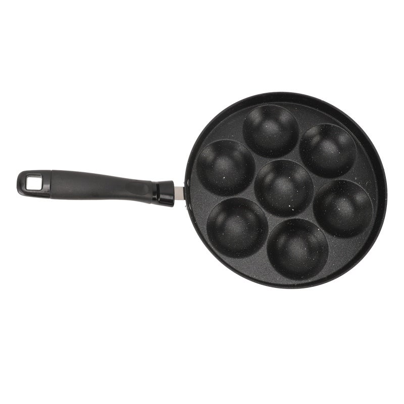 Nonstick Egg Pan: 7 Hole Design Maifan Stone Coating - Heatproof Handle Multi Hole Pan for Home Breakfast Cooking - Image 1