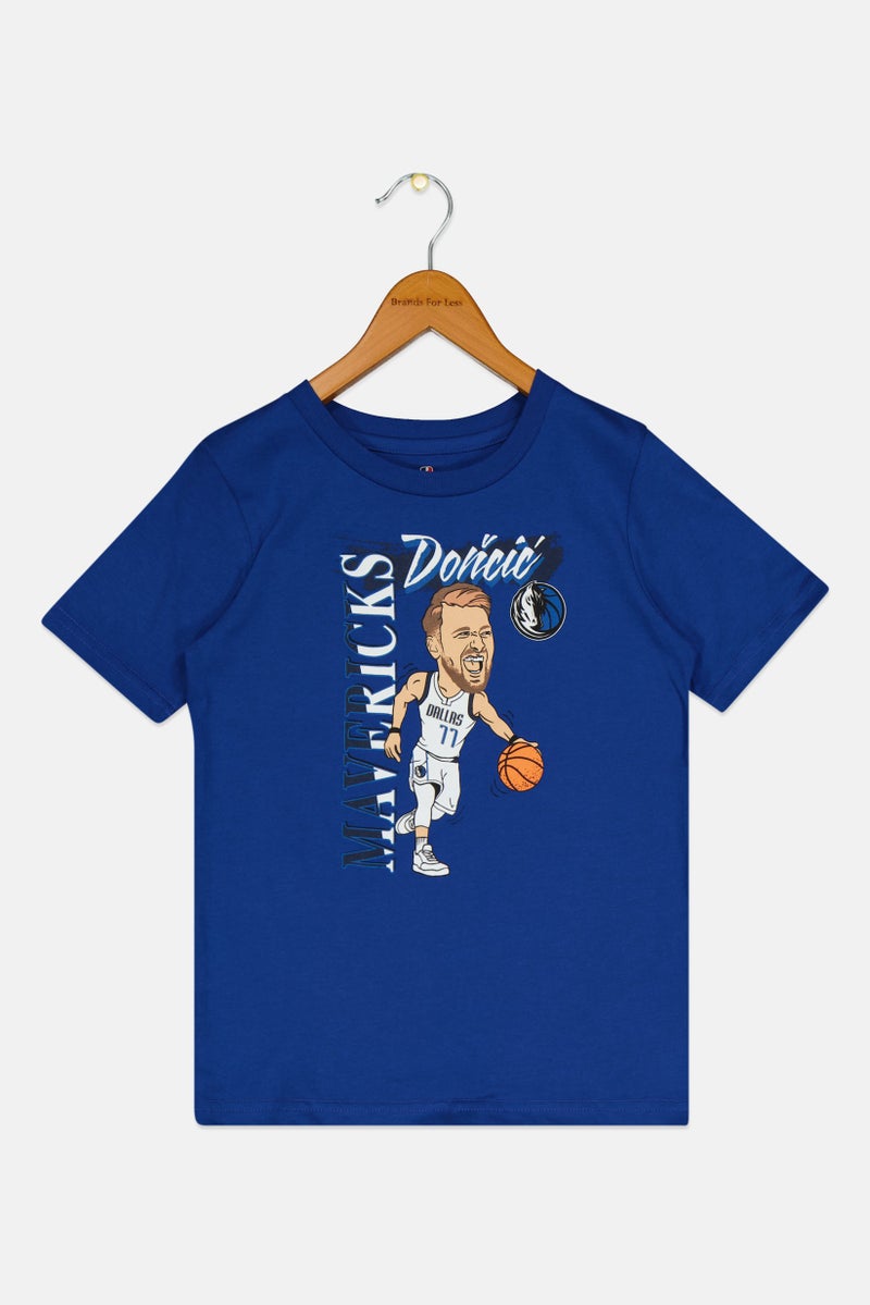 NBA Kids Boy Dallas Mavericks Basketball T-Shirt, Blue  - Image 1
