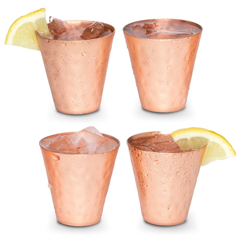 Mosscoff Moscow mule shot glasses Copper shot glasses set of 42oz hammered solid copper shot cups for ice cold vodka tequila whisky