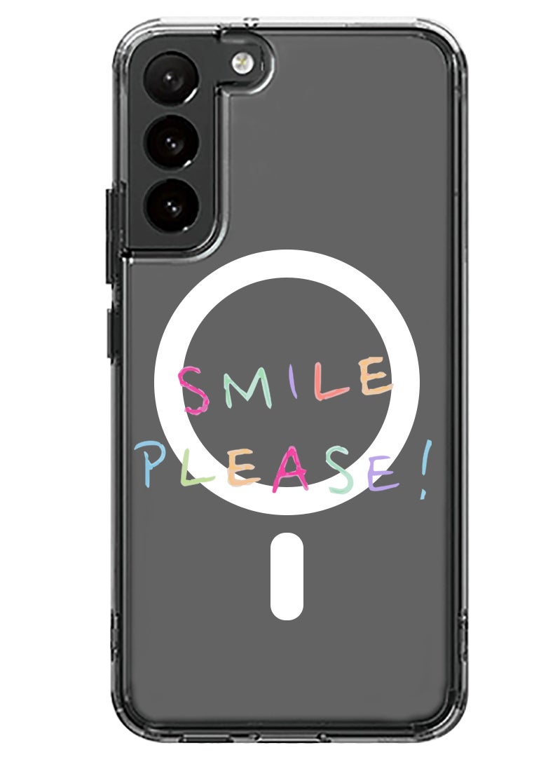Theodor Magnetic Case for Samsung Galaxy S23 Plus 6.6-inch Compatible with MagSafe Wireless Charging, Shockproof Phone Bumper Cover Smile please - Image 1